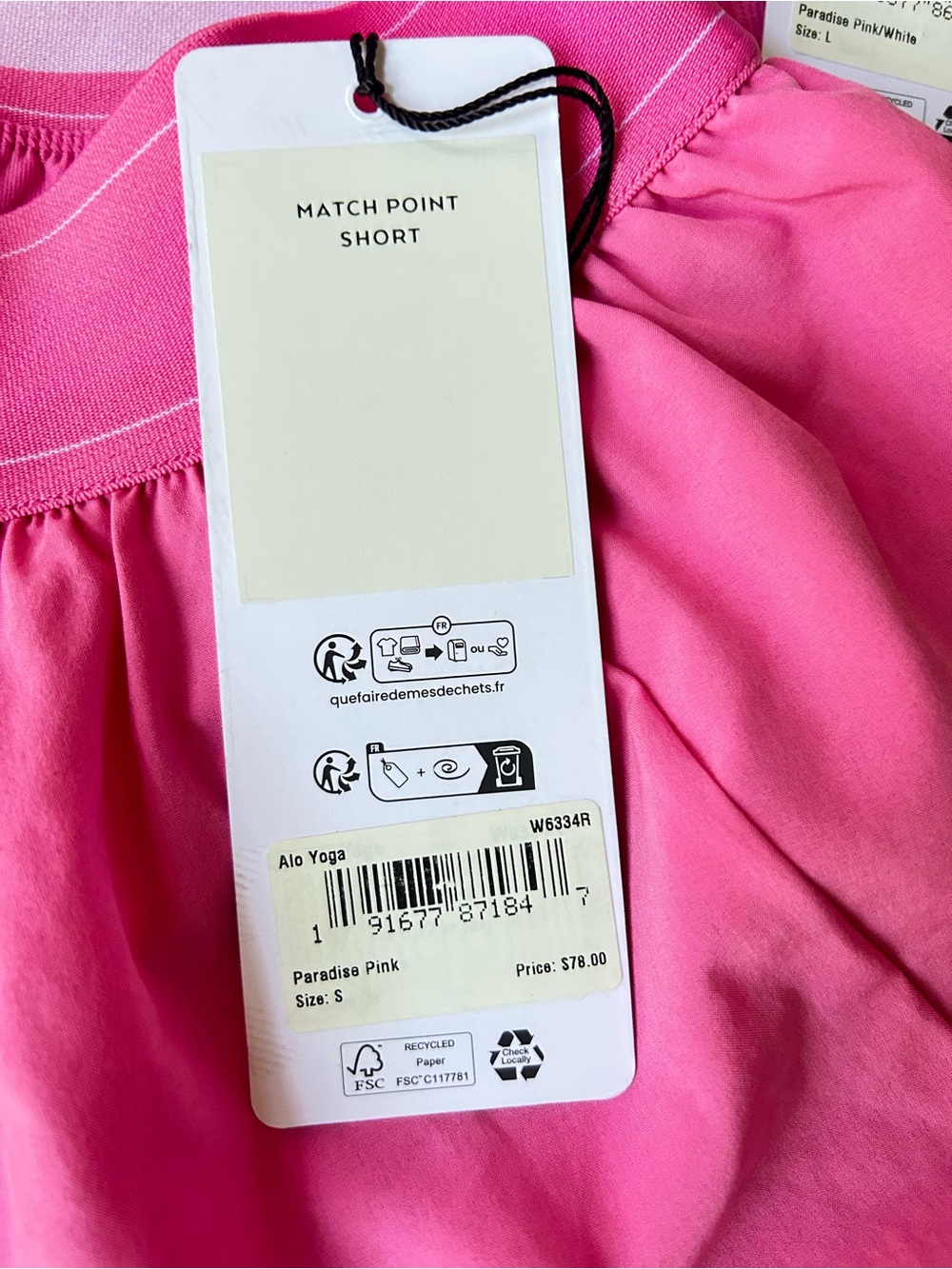 ALO Women’s 2 Piece Set Paradise Pink Aspire Tank Match Point Shorts - Picture 10 of 10
